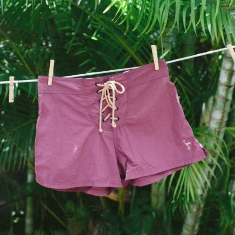 Seea Women's Maroon Lace-Up Surf Shorts